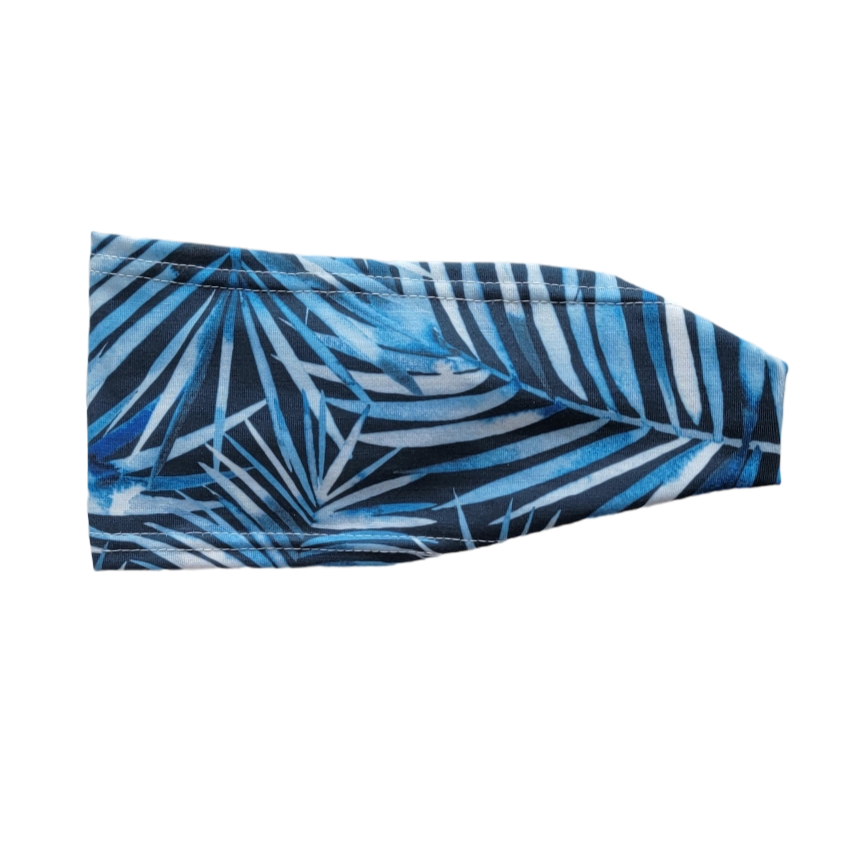 Headband with blue palms on navy