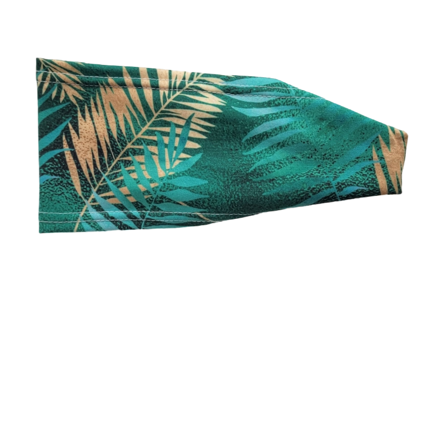 Headband with gold and green emerald palms