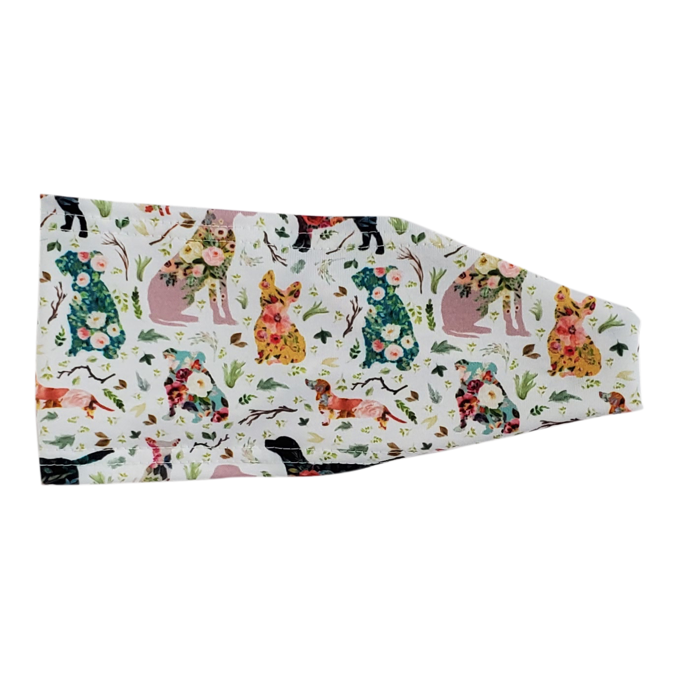Headband with dogs and flowers in mulit colors