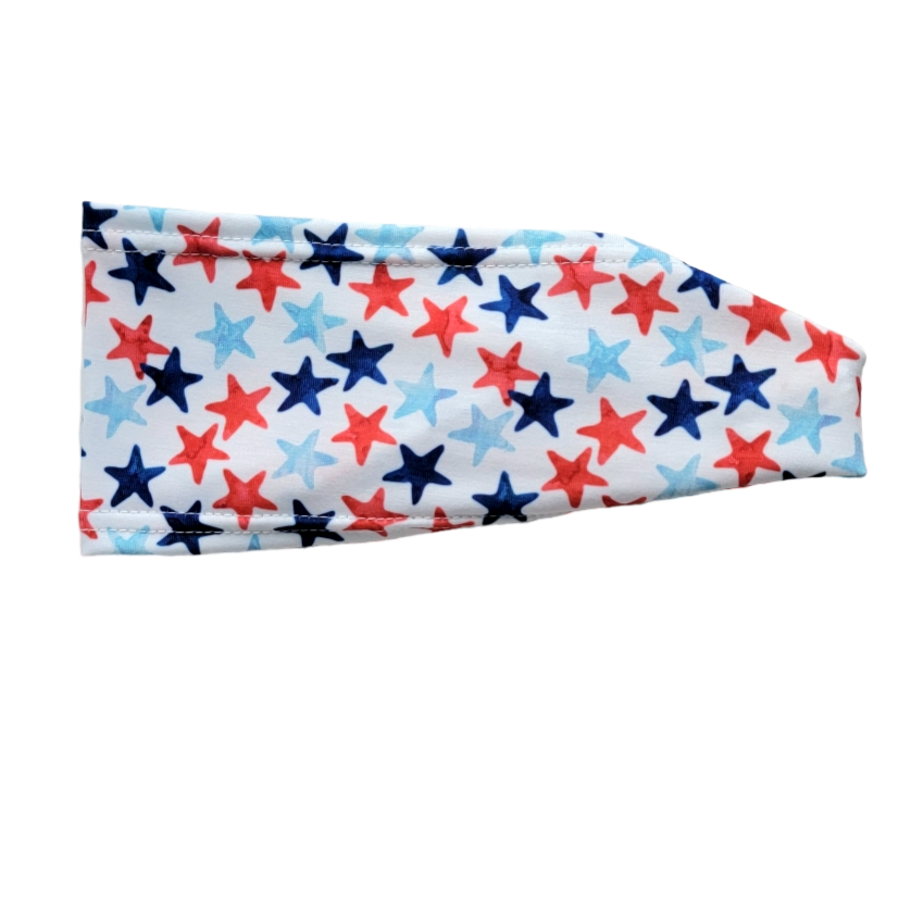 red blue and navy stars on white