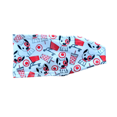 white headband with target inspired images