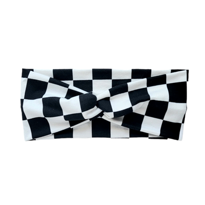 Twisted Black & White Checkerboard Butter Band | Bay Bands