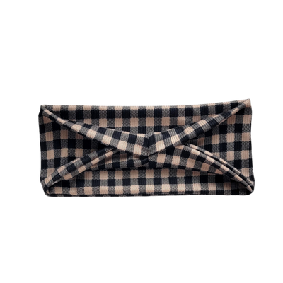 Black & Tan Gingham Headband | Bay Bands