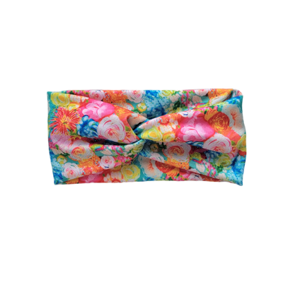 Twisted Neon Floral Signature Material Headband | Bay Bands