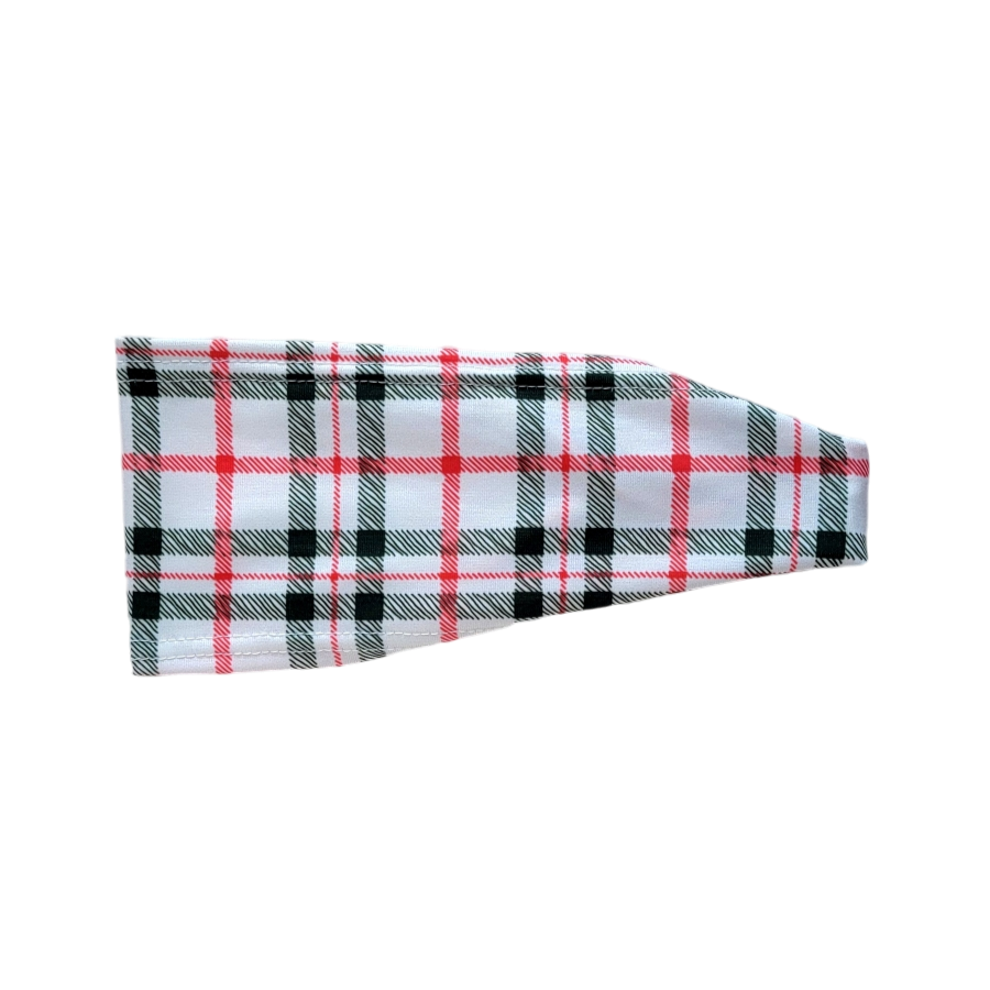 Christmas White Plaid Headband