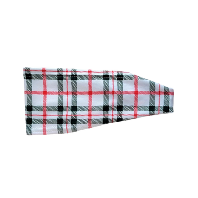 Christmas White Plaid Headband