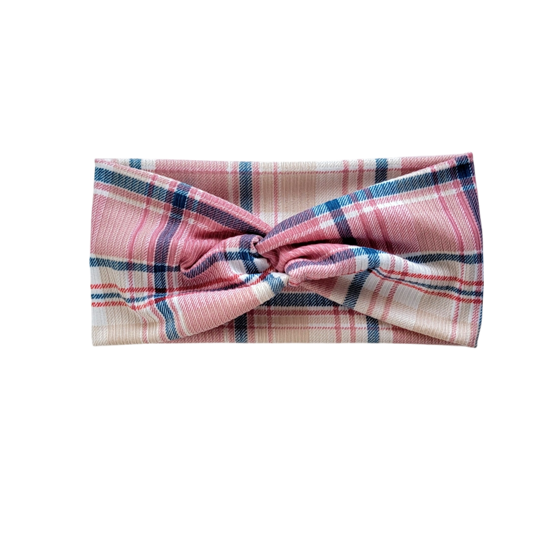 Ribbed Twisted Pink Plaid