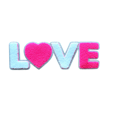 Chenille Iron Love Valentine Patch