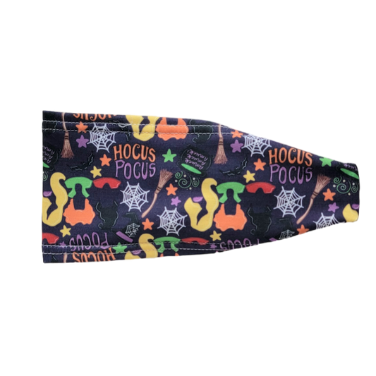 purple headband with green and yellow and orange witches