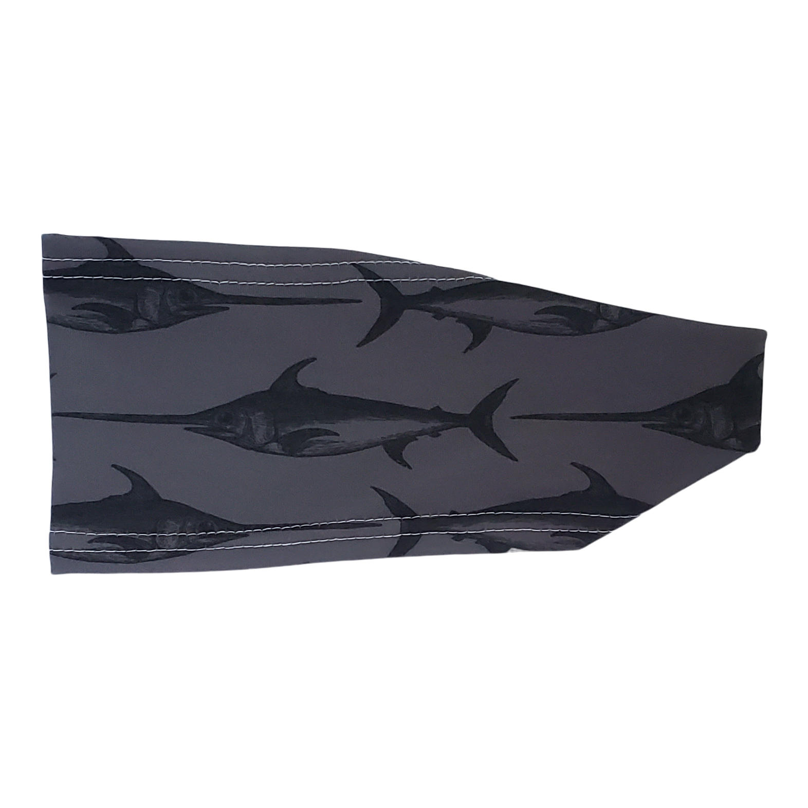 grey headband with black swordfish