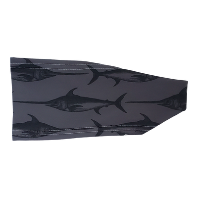 grey headband with black swordfish