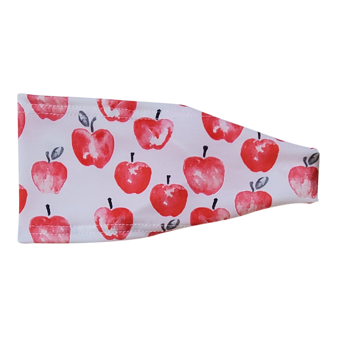 red apples on white fabric headband