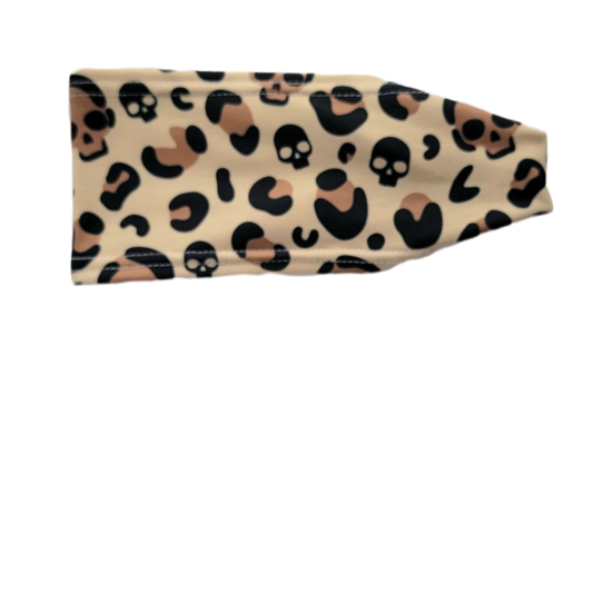 headband with skull leopard print in tan and black