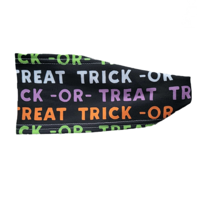 black headband with purple orange and green trick or treat