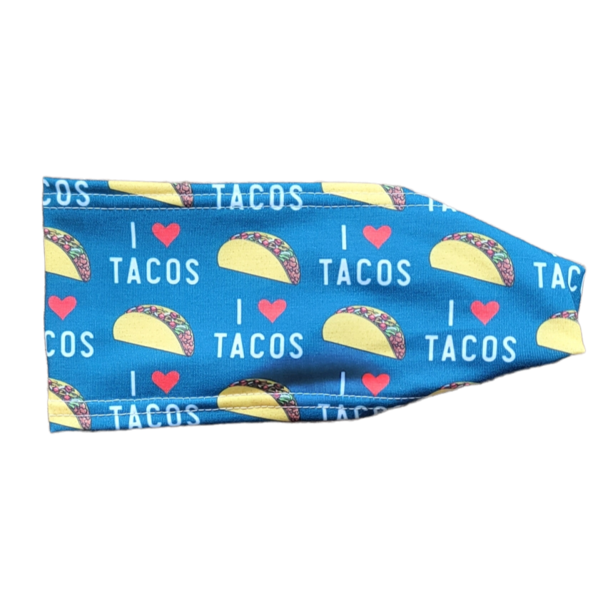 taco images with writing that says i love tacos on blue