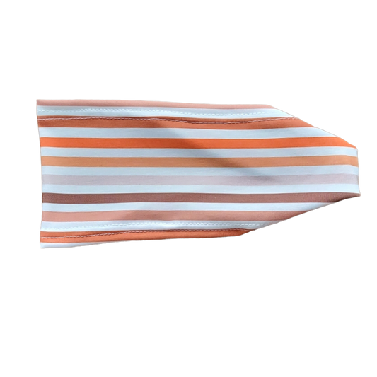 orange tan and brown stripes on white