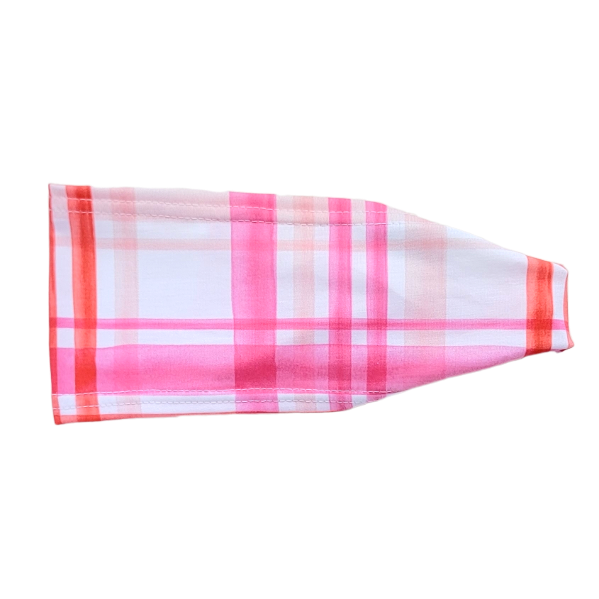 light and dark pink plaid on white