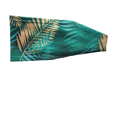 Headband with gold and green emerald palms