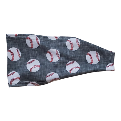 white baseballs on grey headband