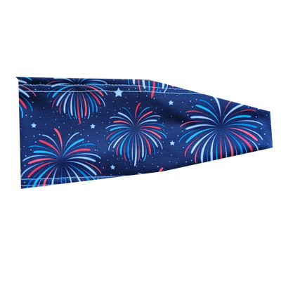 headband with fourth of july firworks on navy blue