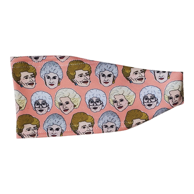headband with golden girls heads and faces on pink