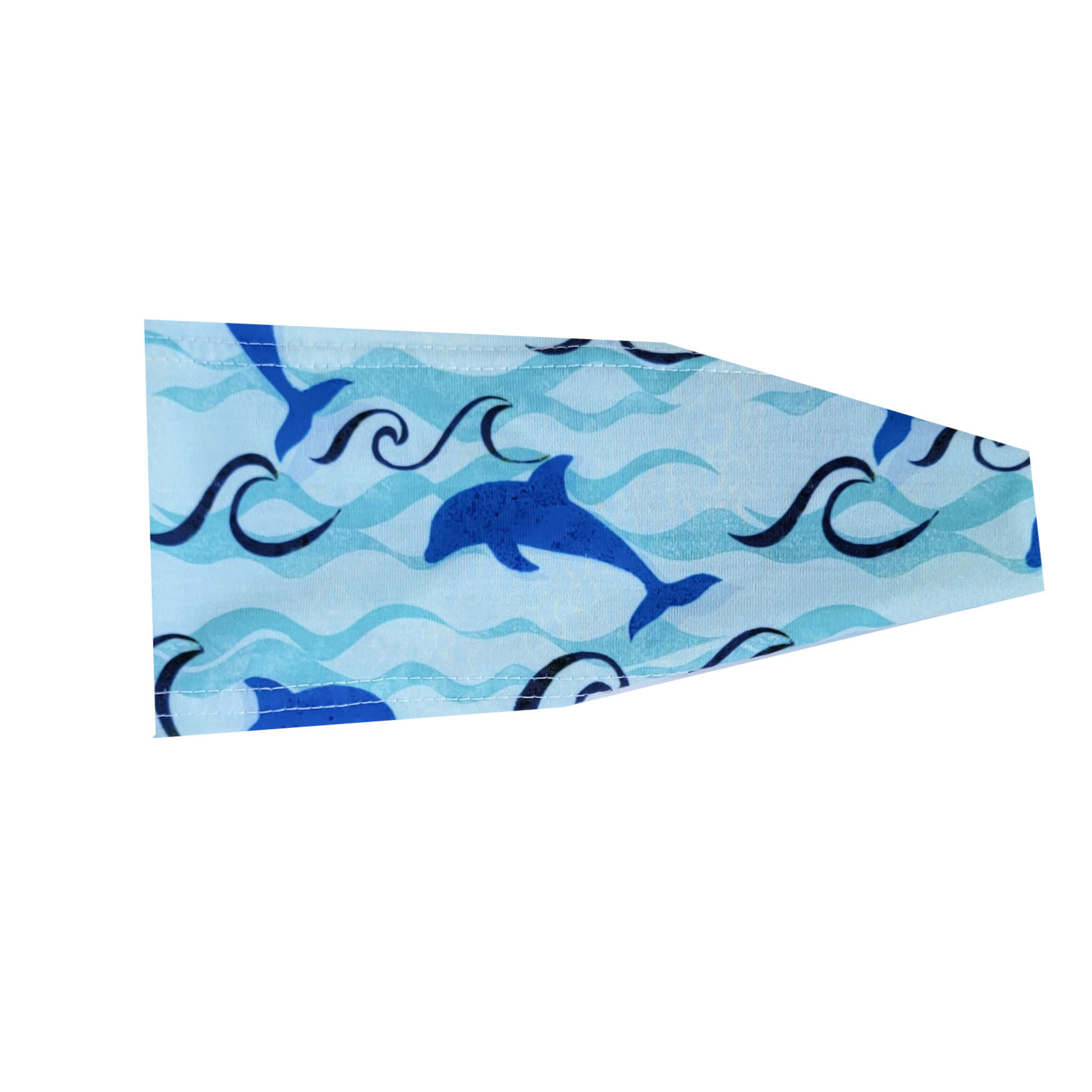 dark blue dolphins and waves on light blue