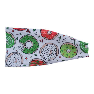 headband with red and green donuts on white